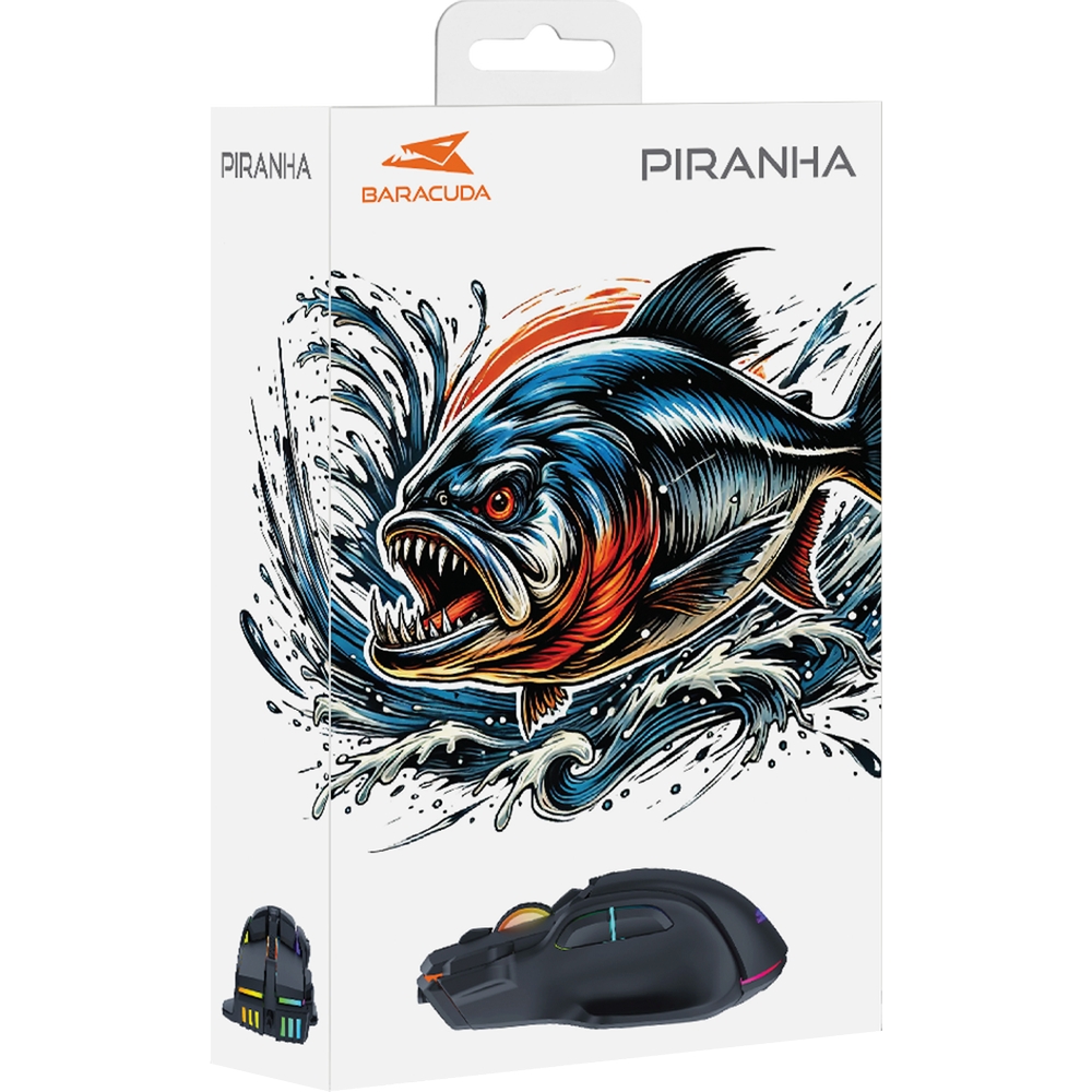 Baracuda PIRANHA czarna gamingowy setup